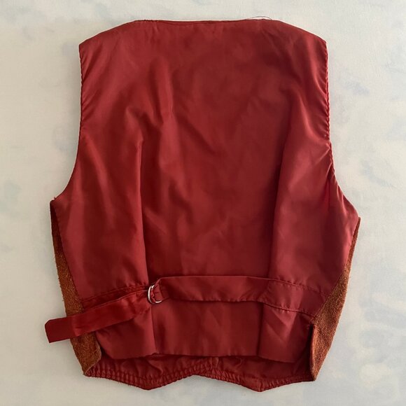 Learsi Chestnut Brown Suede Leather Adjustable Waistcoat Vest - Picture 2 of 8